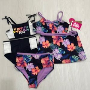 Justice Girls Kids Bundle Bathing Suits Medium